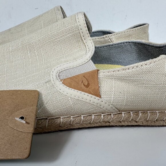 NWT OLUKAI Women's Kaula Pa'a Kapa Linen Espadrilles - 9.5 - Tapa - Picture 2 of 11
